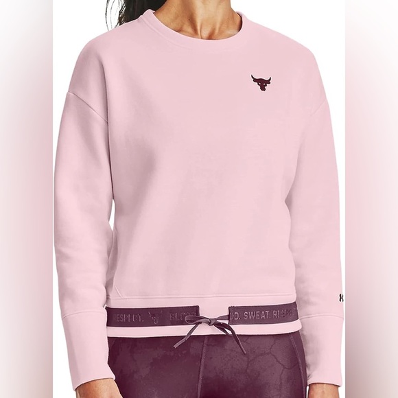 Under Armour Women’s Project Rock Fleece Crew Neck Size XL - Pink - Picture 8 of 9